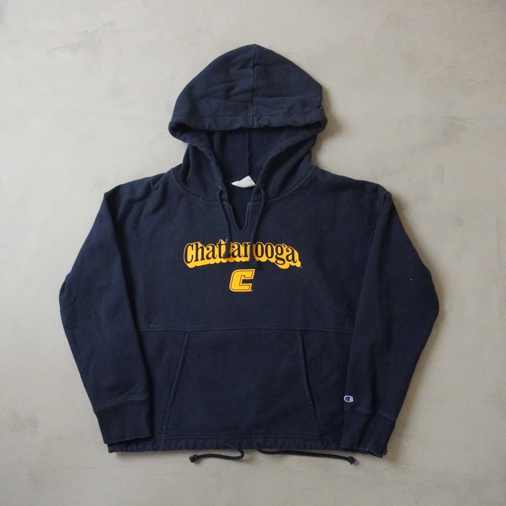 Chattanooga Champion Reverse Weave Hoodie Medium Mens Navy Blue Sweatshirt